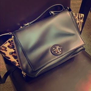Kate Spade black/leopard print handbag
